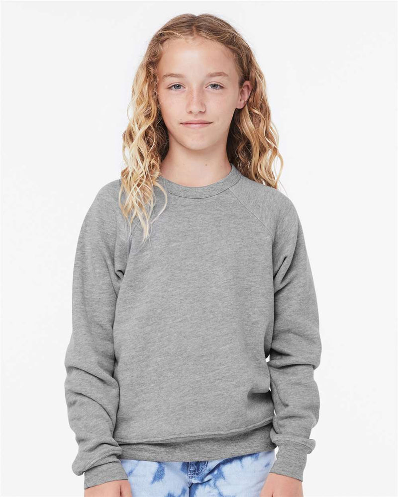 Bella + Canvas 3901Y Youth Sponge Fleece Crewneck Sweatshirt