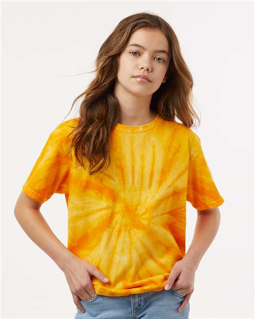 Dyenomite 20BCY Youth Cyclone Pinwheel Tie-Dyed T-Shirt