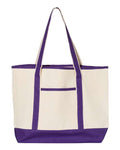 Q-Tees Q1500 34.6L Large Canvas Deluxe Tote