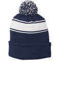 Sport-Tek STC28 Stripe Pom Pom Beanie