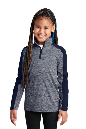 Sport-Tek YST397 Youth PosiCharge Electric Heather Colorblock 1/4-Zip Pullover