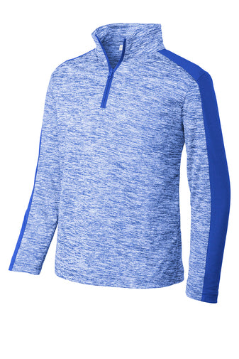 Sport-Tek YST397 Youth PosiCharge Electric Heather Colorblock 1/4-Zip Pullover